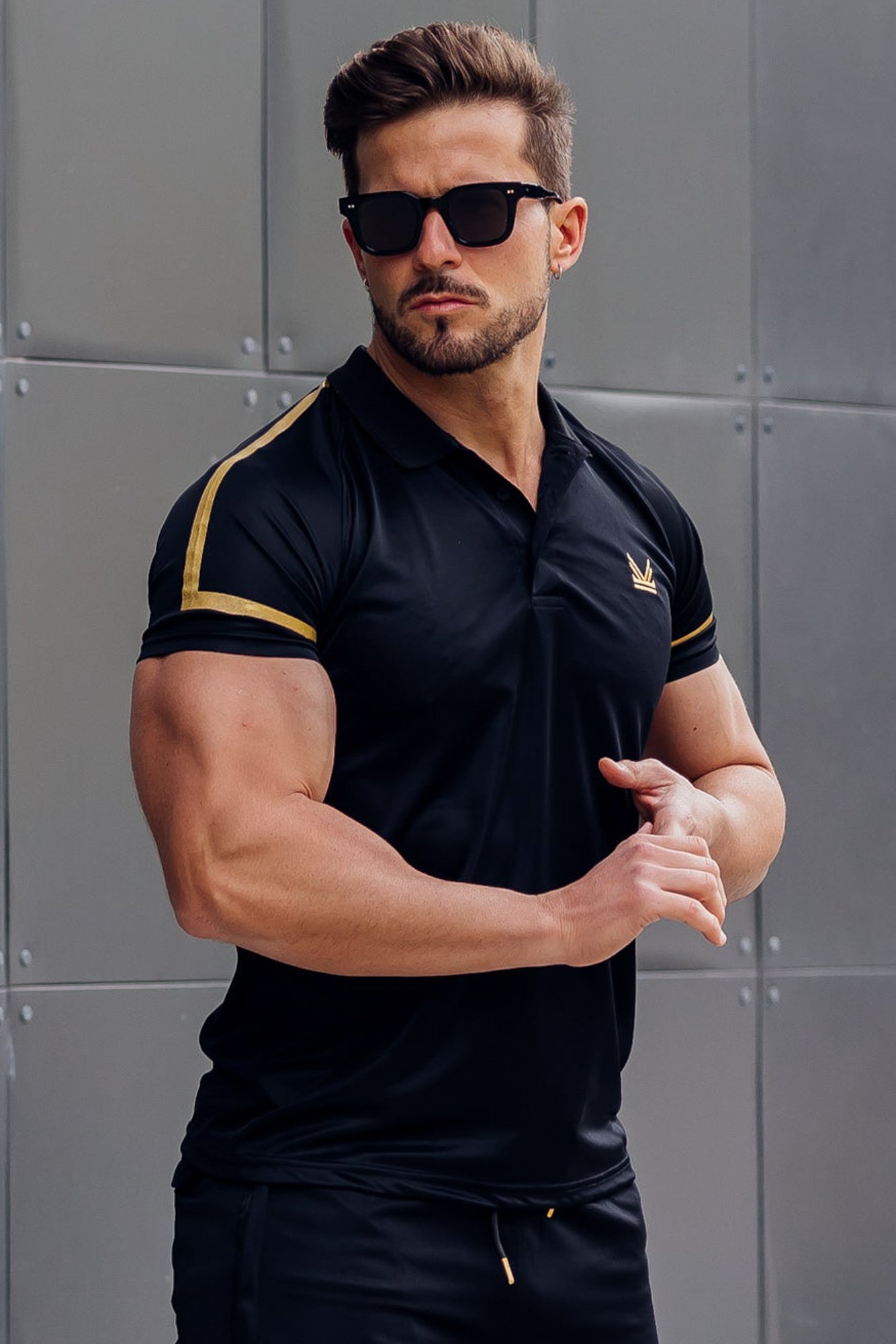 Gold Flex SpandexDry Polo - Black