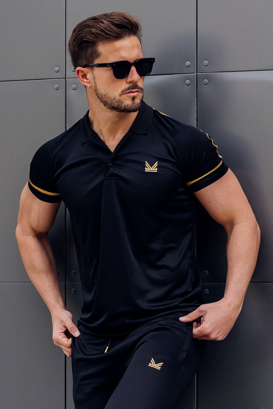 Gold Flex SpandexDry Polo - Black