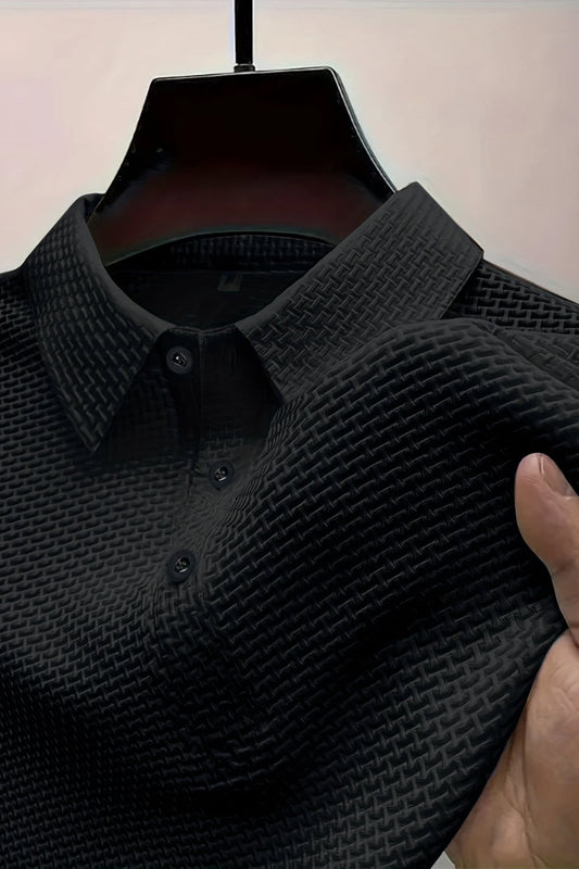 Bubble Texture Polo - Black
