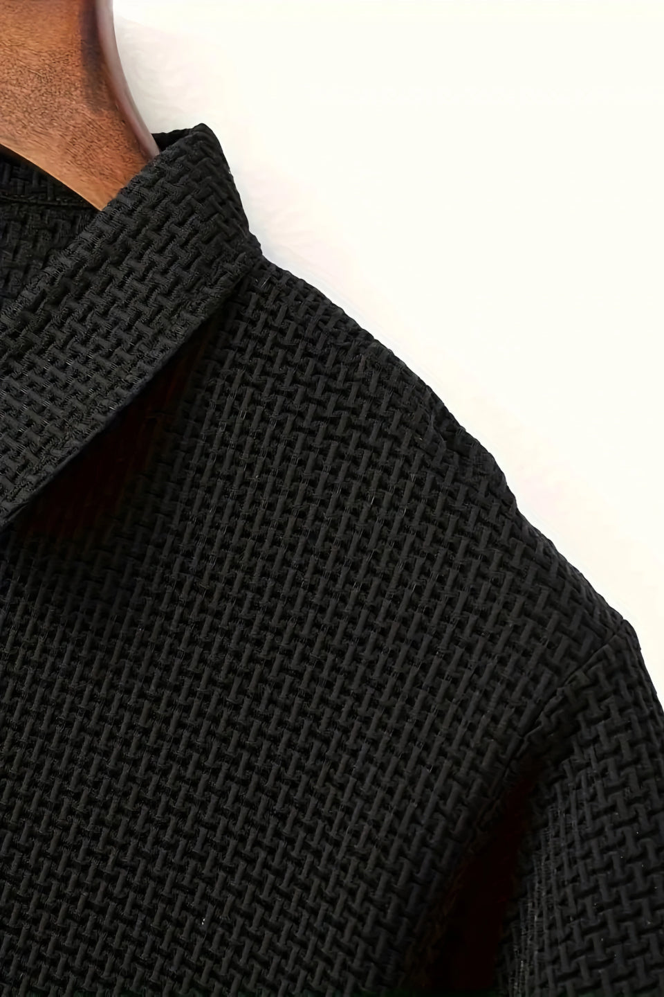 Bubble Texture Polo - Black