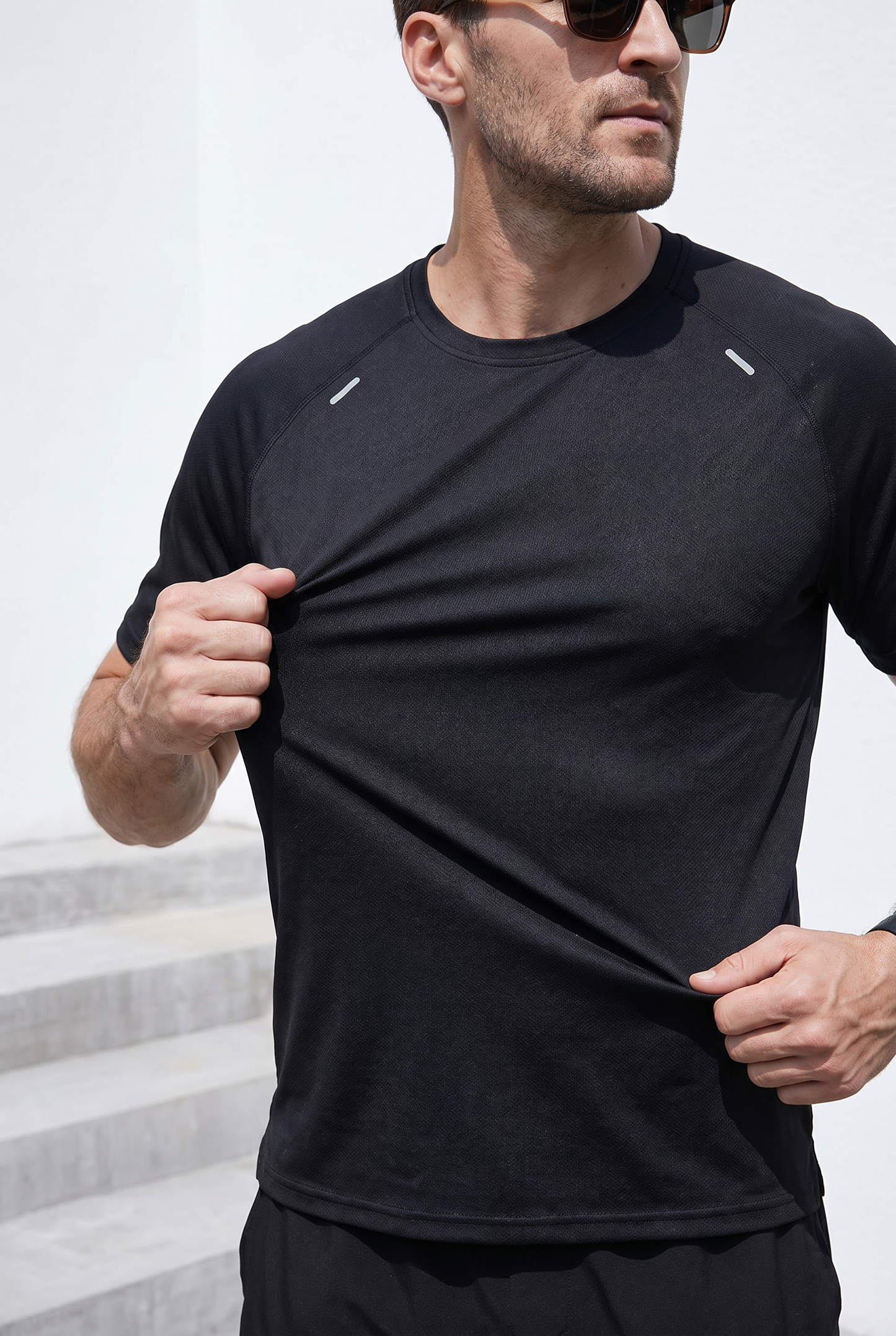 Minimal Spandexdry T-Shirts - Black