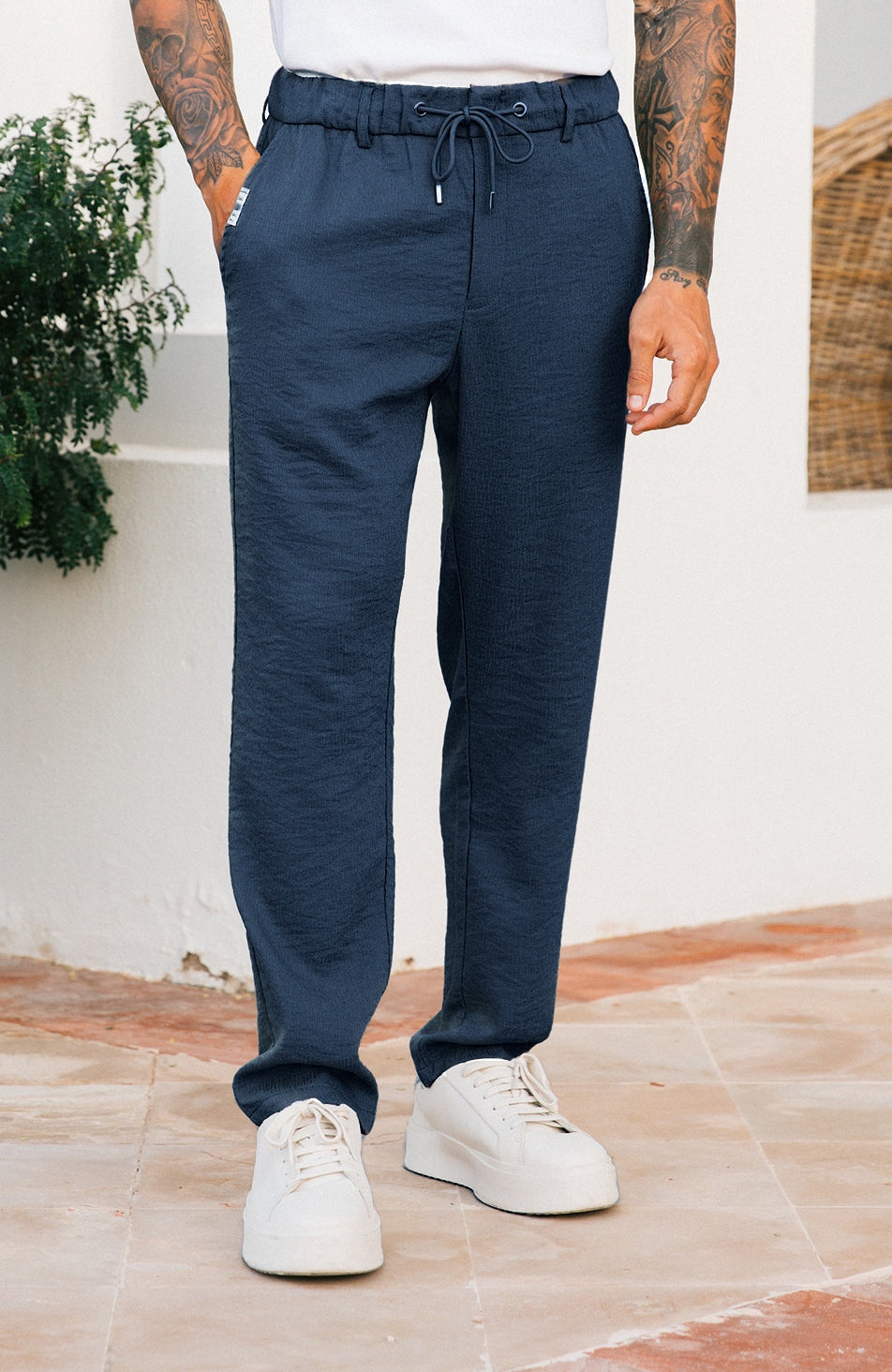 Crinkle Pants - Navy