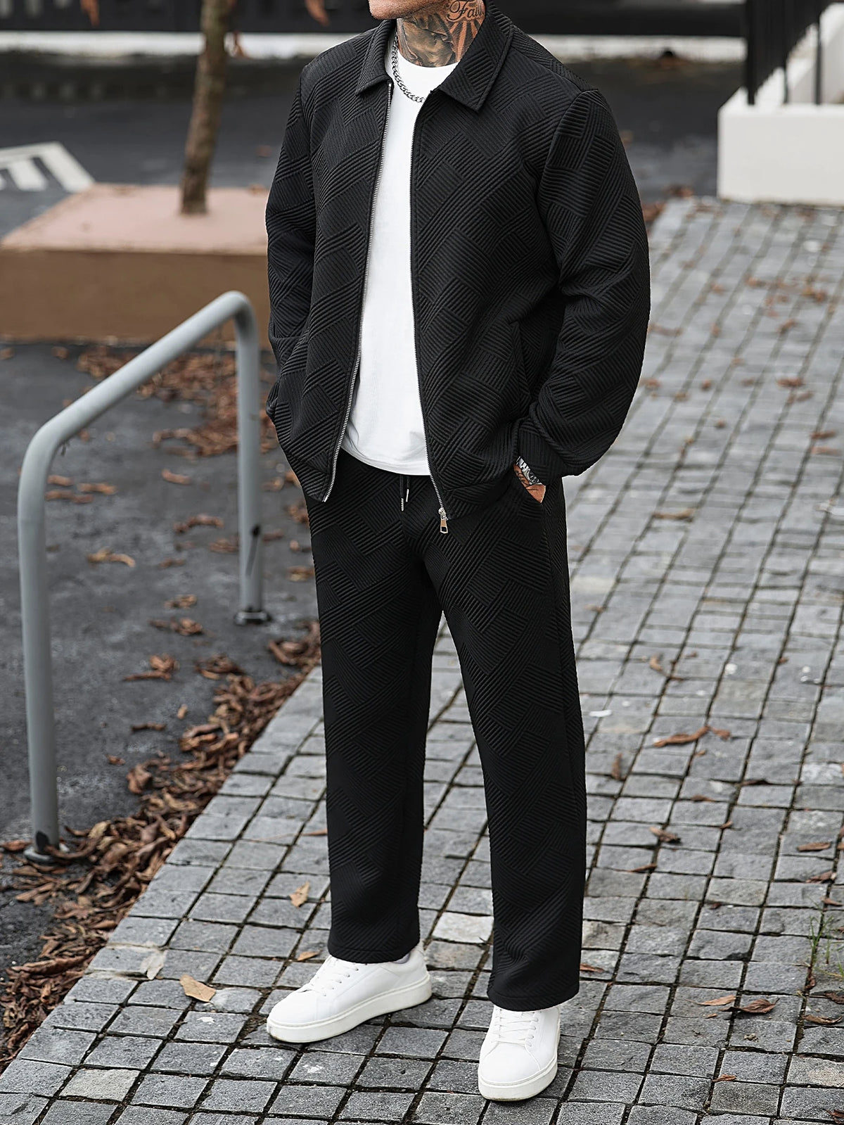 Jaquard Cedro Tracksuit - Black