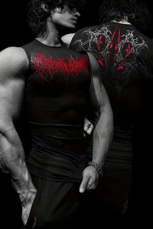Werewolf Sleeveless Spandexdry -Red-Black