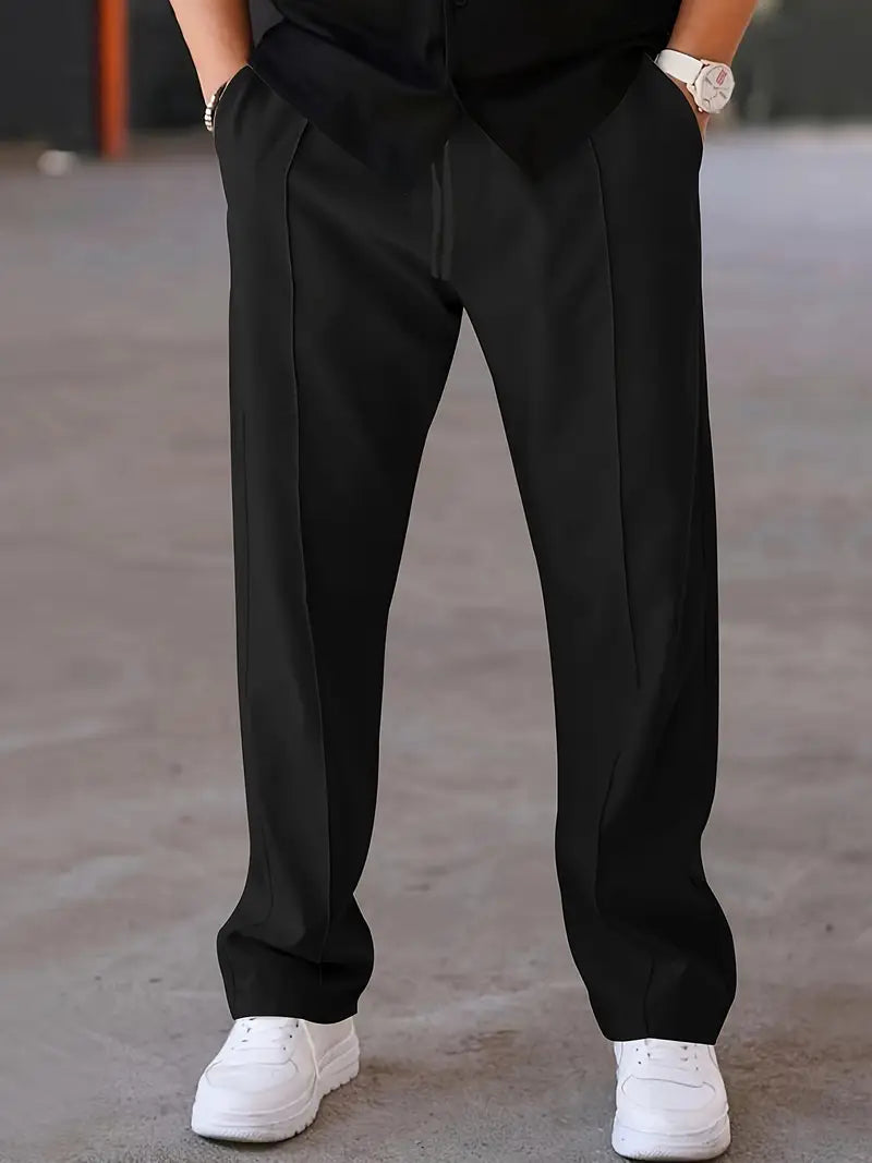 Casual Straight SpandexDry Pants - Black