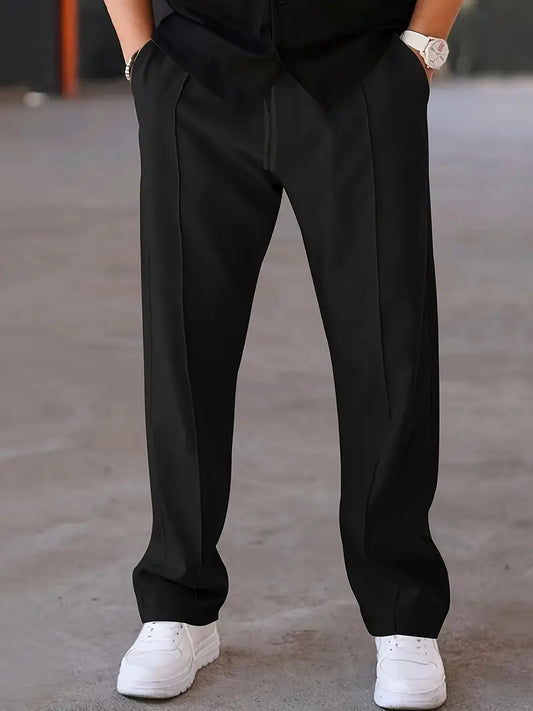 Casual Straight SpandexDry Pants - Black