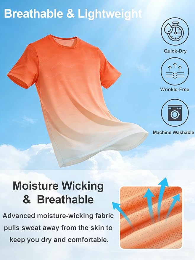 Wave Stretch Spandexdry Tshirt - Orange