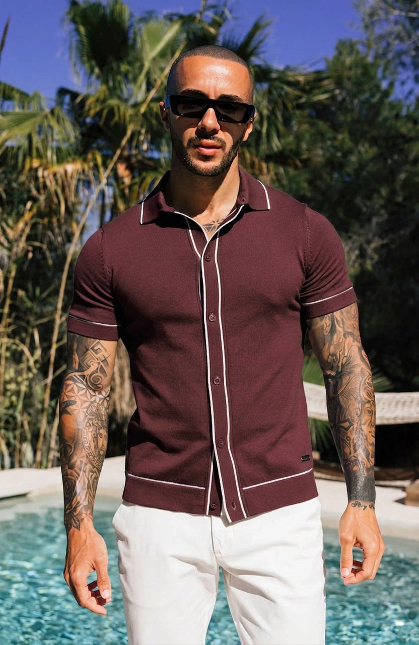 Cedro Cotton Polo Shirt Wine