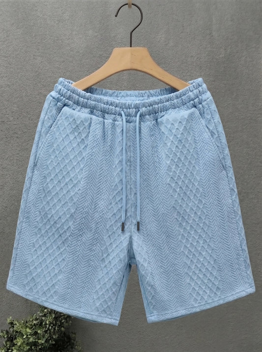 Cabo Snake Textured Shorts -  Aqua-Blue