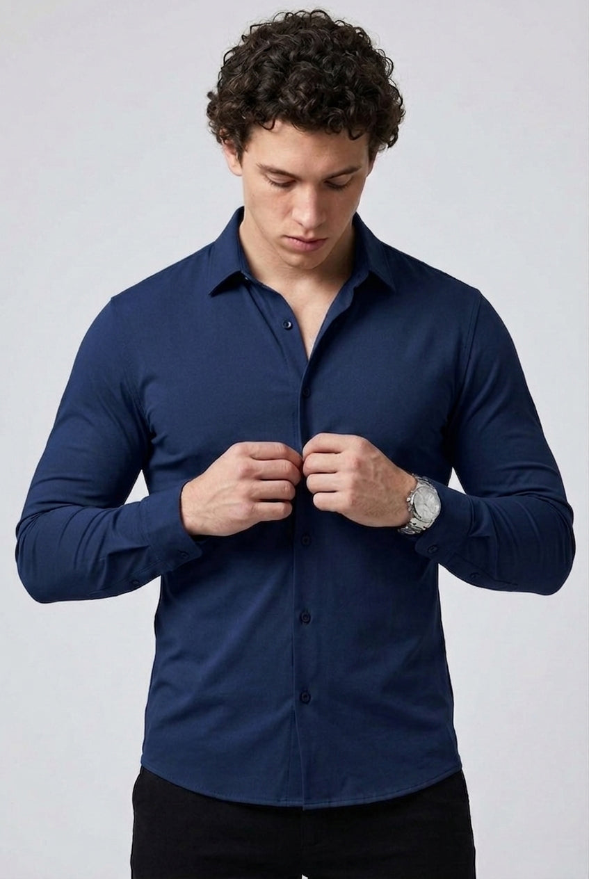 Prime Spandex Dress Shirt - Navy