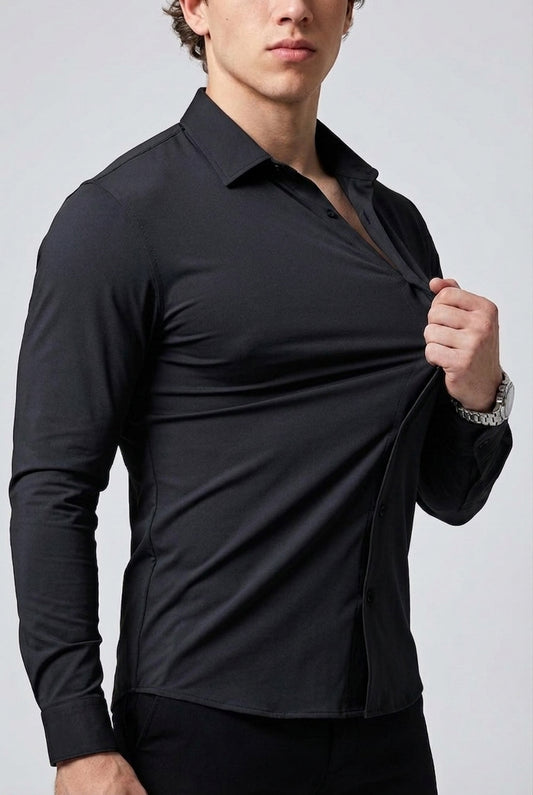 Prime Spandex Dress Shirt - Black