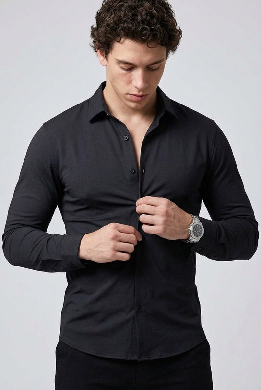 Prime Spandex Dress Shirt - Black