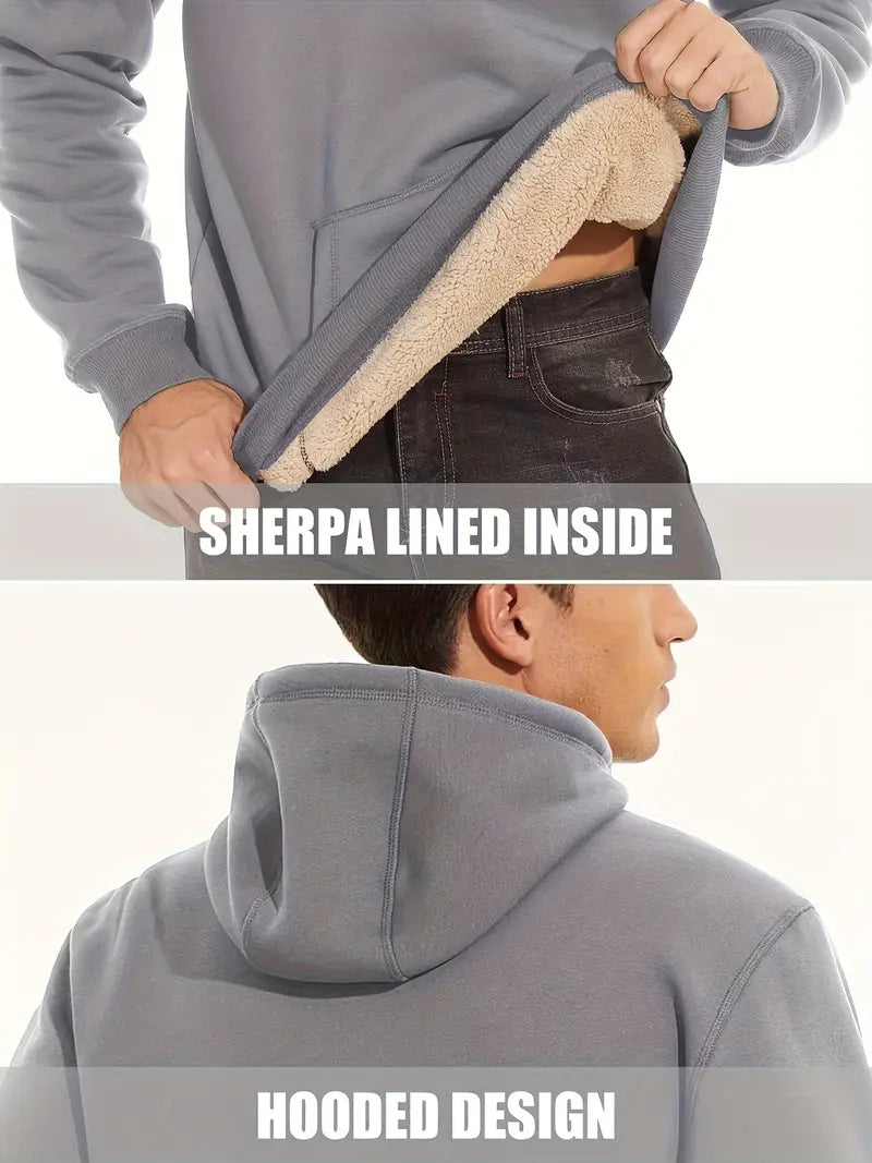 Sherpa Lined Hoodie - Silver
