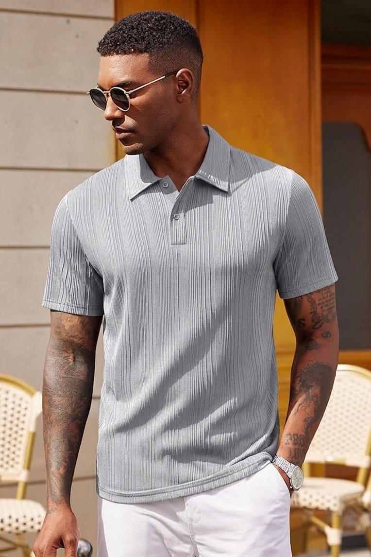 Rich Texture Polo - Silver