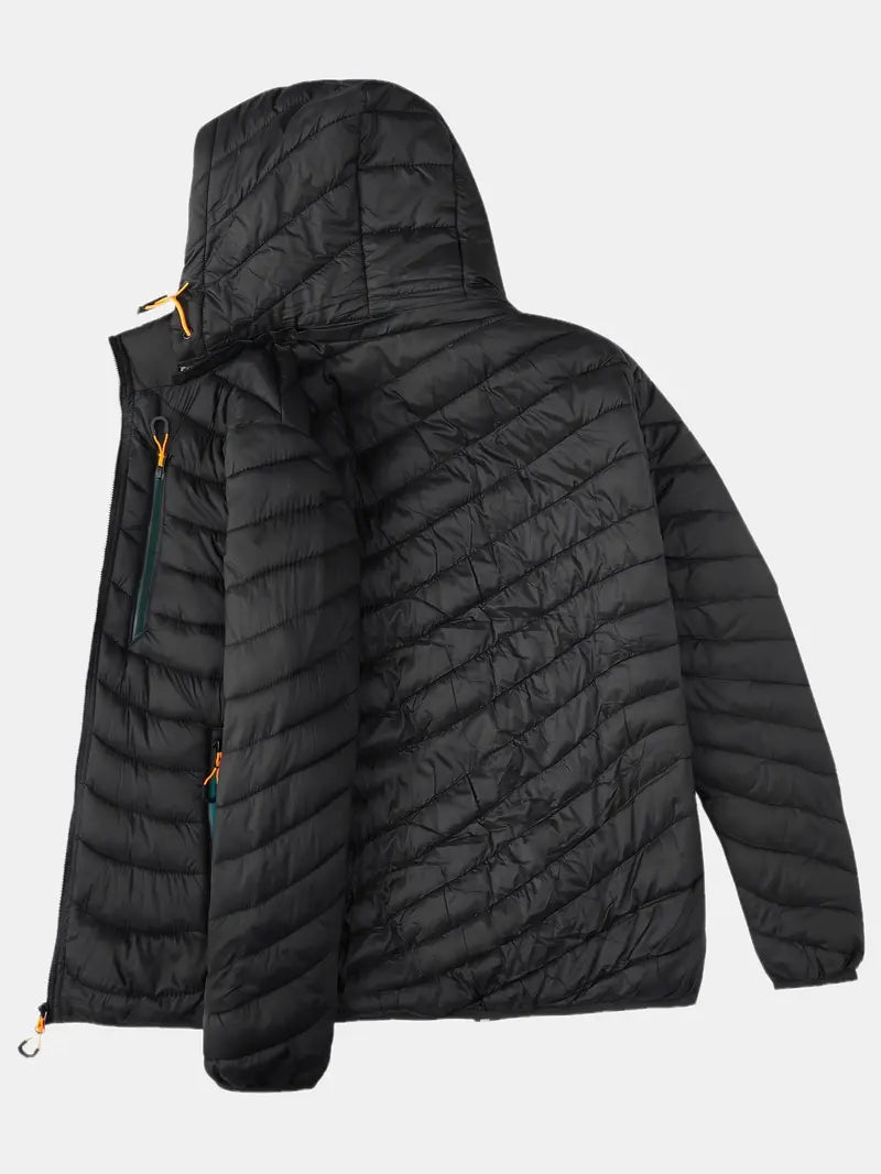 Wave Puffer Hoodie - Black