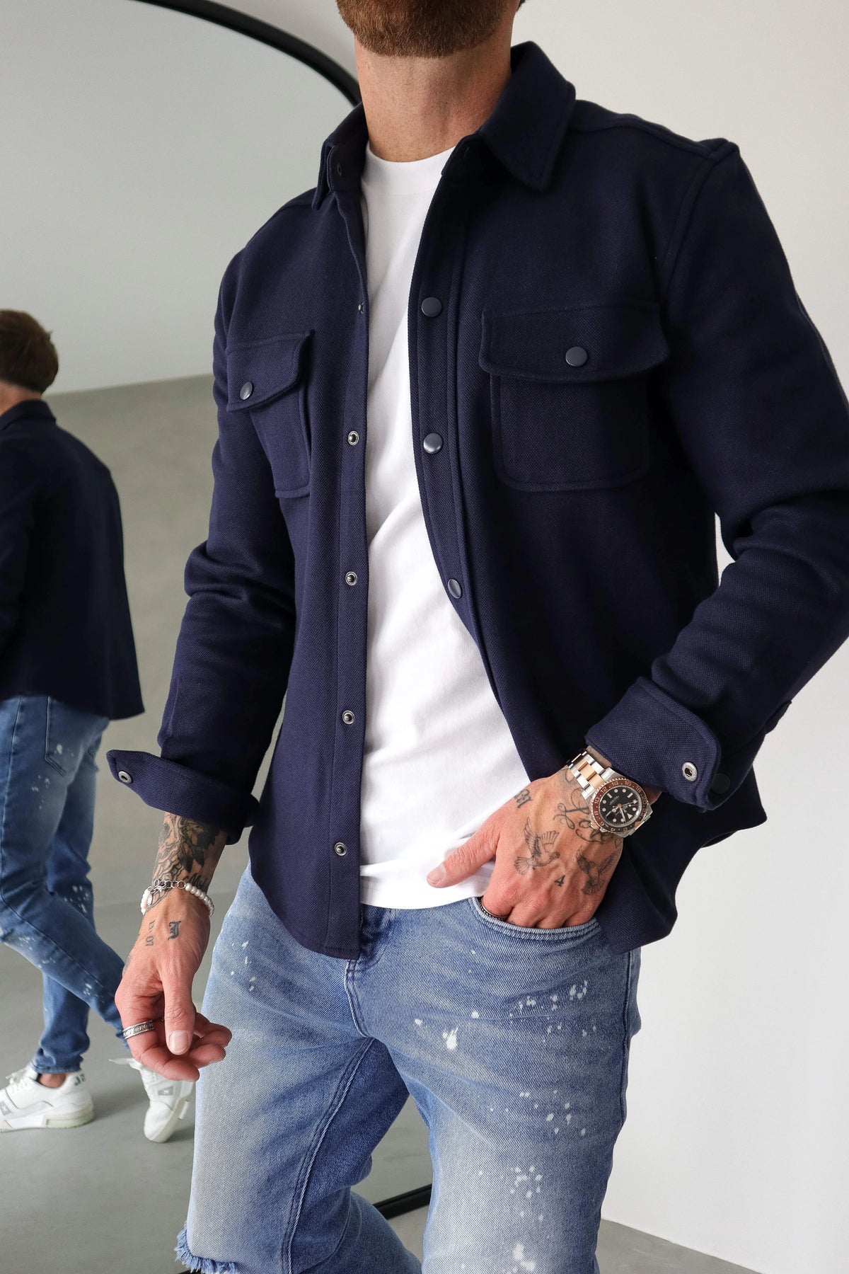 Fleece Overshirt - Navy