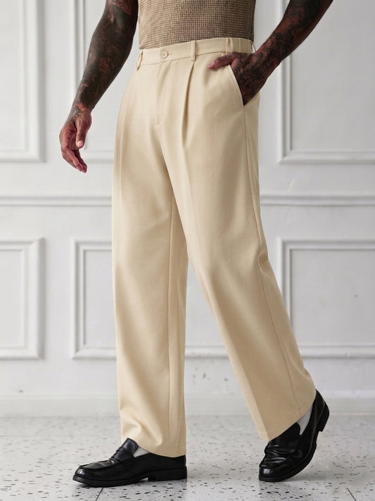 Korean Pants WideLeg SpandexDry - Cream