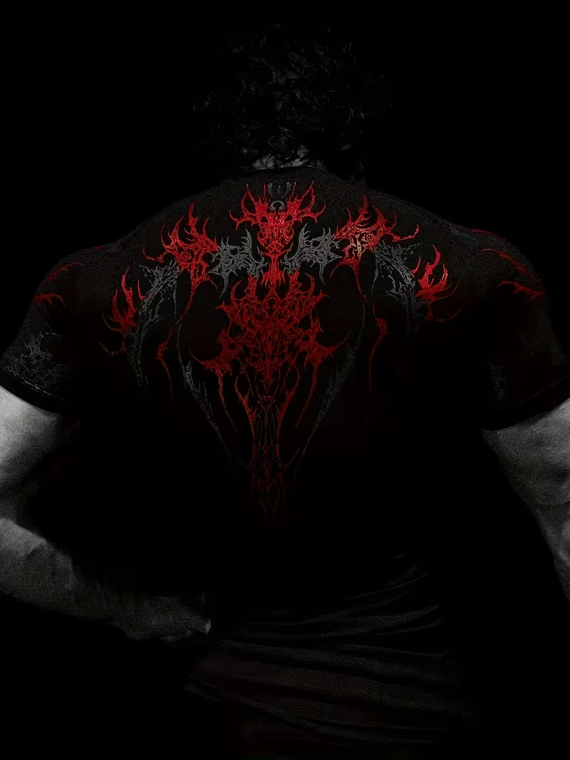 Werewolf T-Shirts Fitted Spandexdry - Red-Black