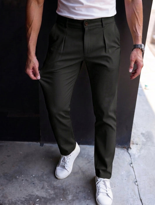 Travel Spandexdry Pleated Pants - Black