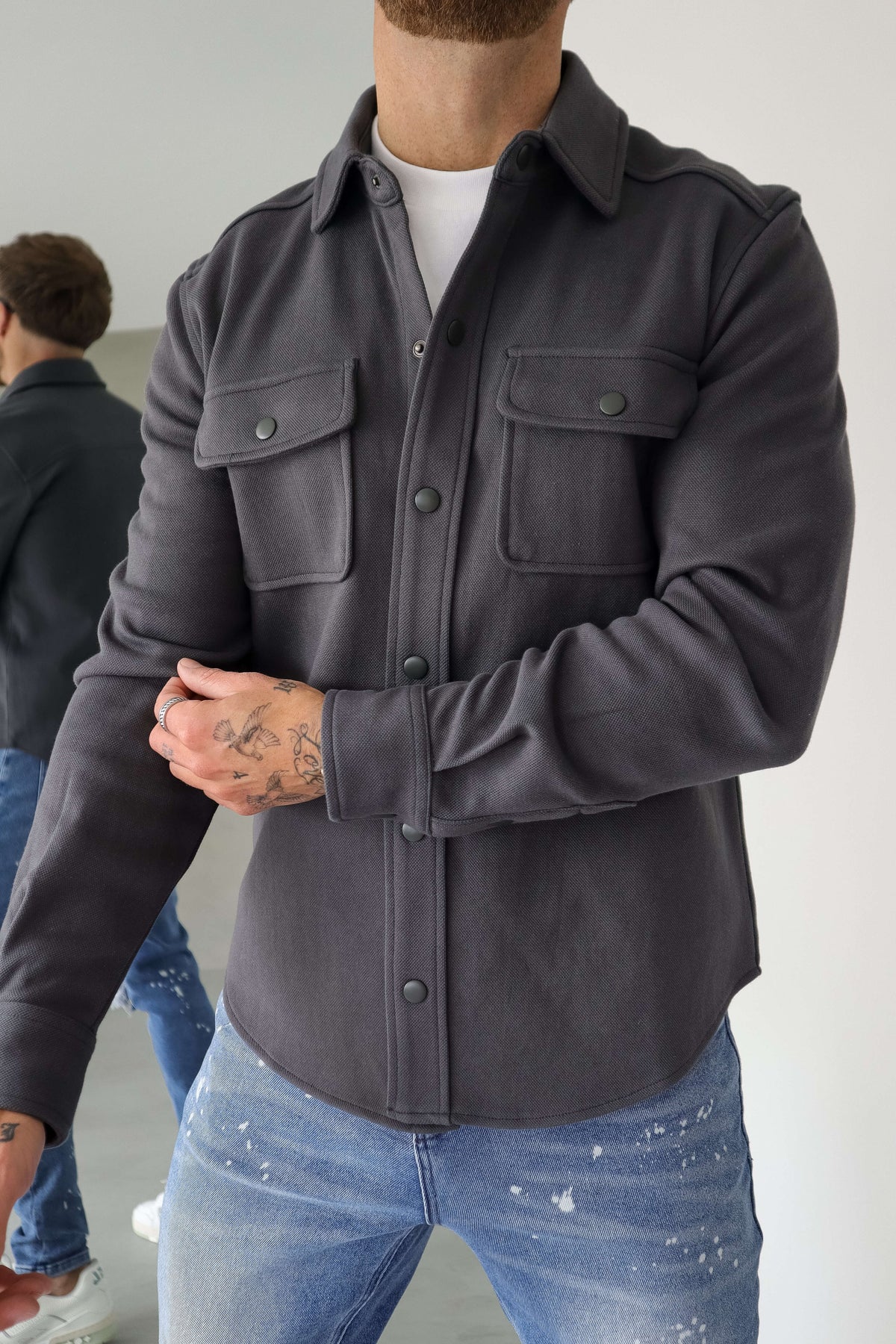 Fleece Overshirt - Solid Grey