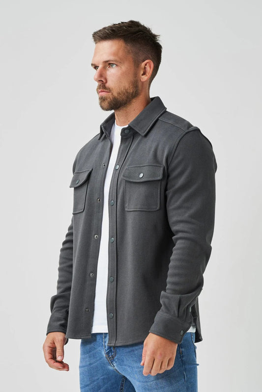 Fleece Overshirt - Solid Grey