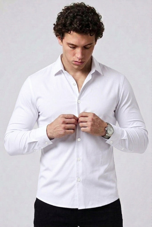 Prime Spandex Dress Shirt - Egg White