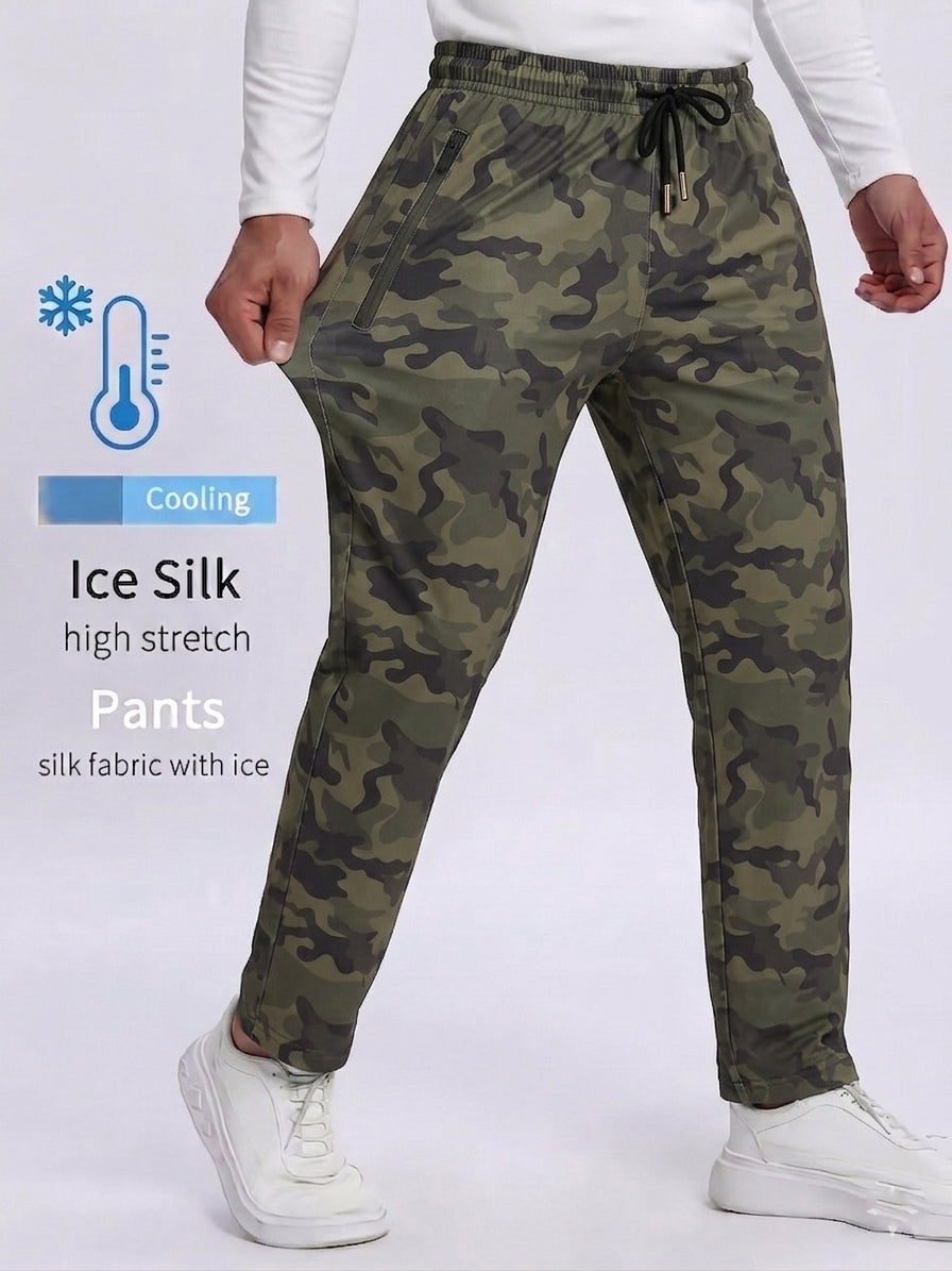 Straight Fit Spandexdry Camo Trouser - Olive/Green