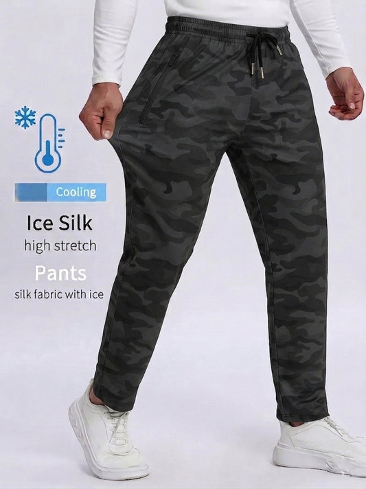 Straight Fit Ice Sports Spandexdry Camo Trouser - Grey