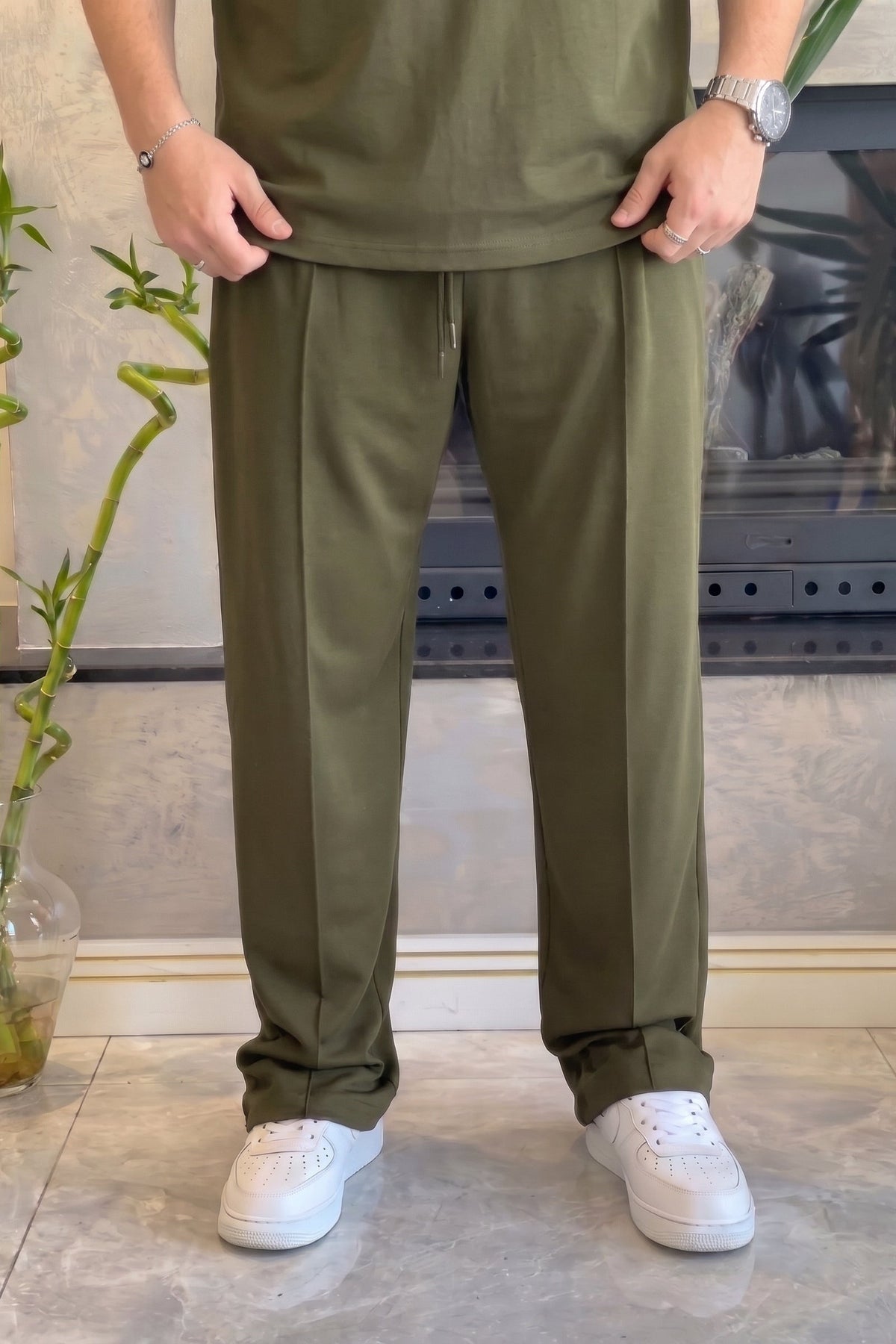 Casual Straight SpandexDry Pant Trouser - Olive