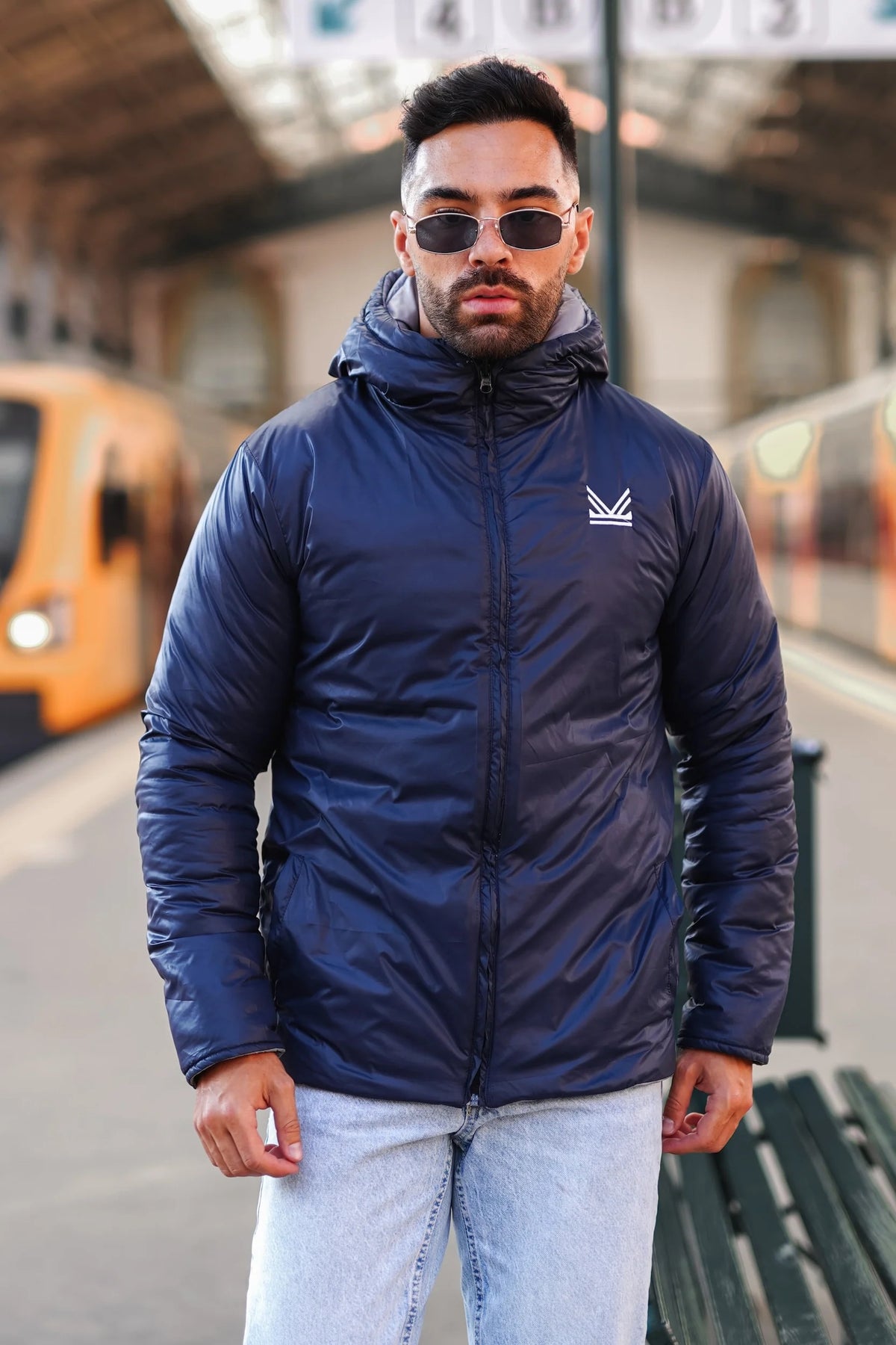 Station Reversible jacket - Navy / Grey