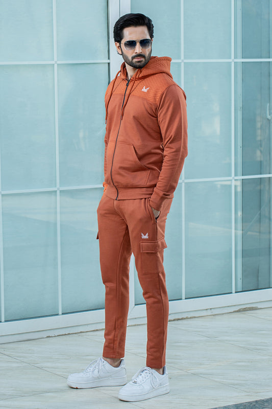 ARRIVAL Quilt Cotton Tracksuit - peach