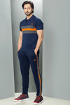 Vibrant Cotton Polo Tracksuit - Navy