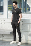 Monaco Zip Cotton Polo Tracksuit - Black