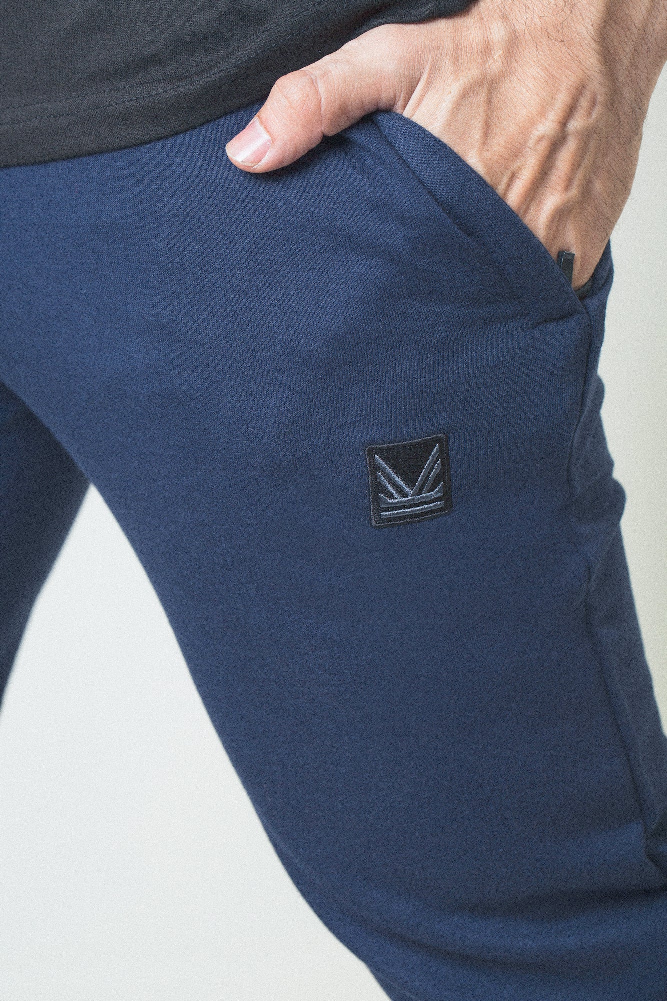 Block Logo Cotton Terry Trouser - Navy