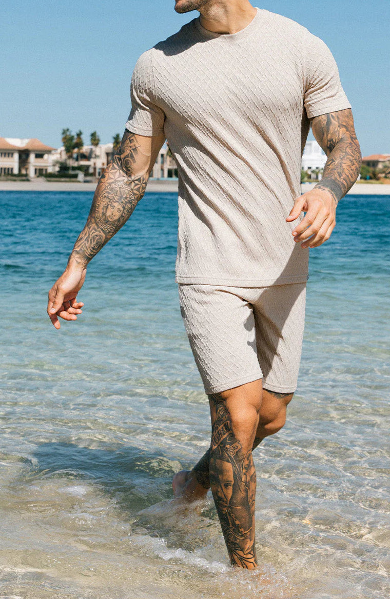 Cabo Textured T-Shirts - Cream