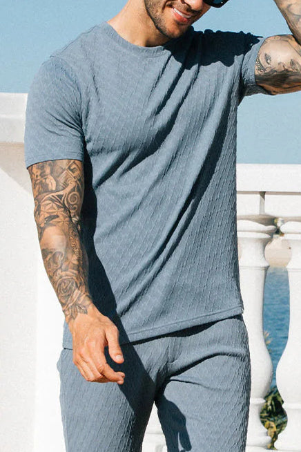 Cabo Textured T-Shirts - Ash Green