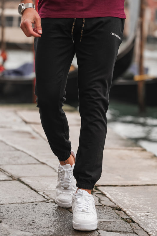 French Cotton Terry Trouser - Black