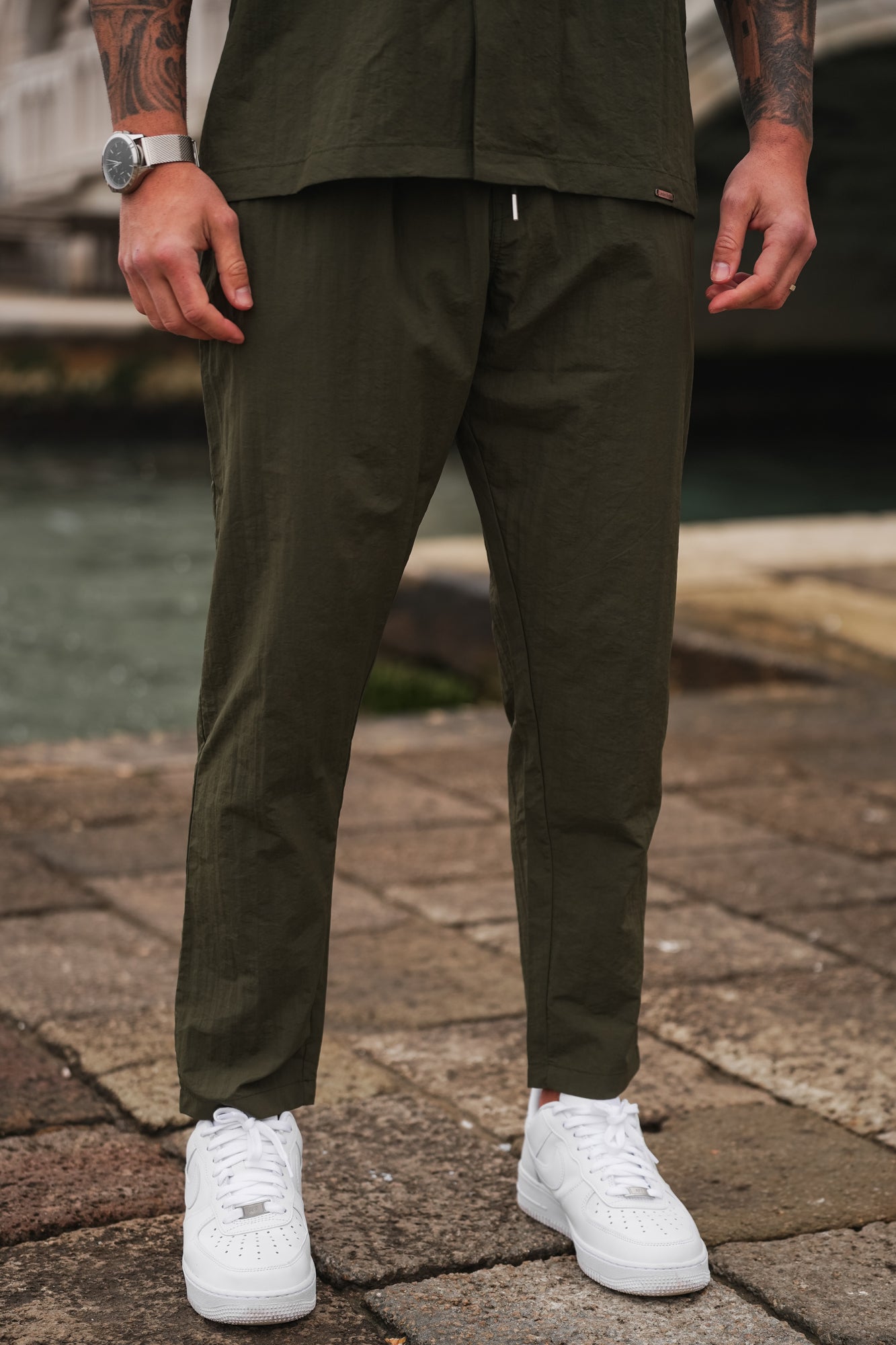 Monaco Crinkle Trouser - Olive