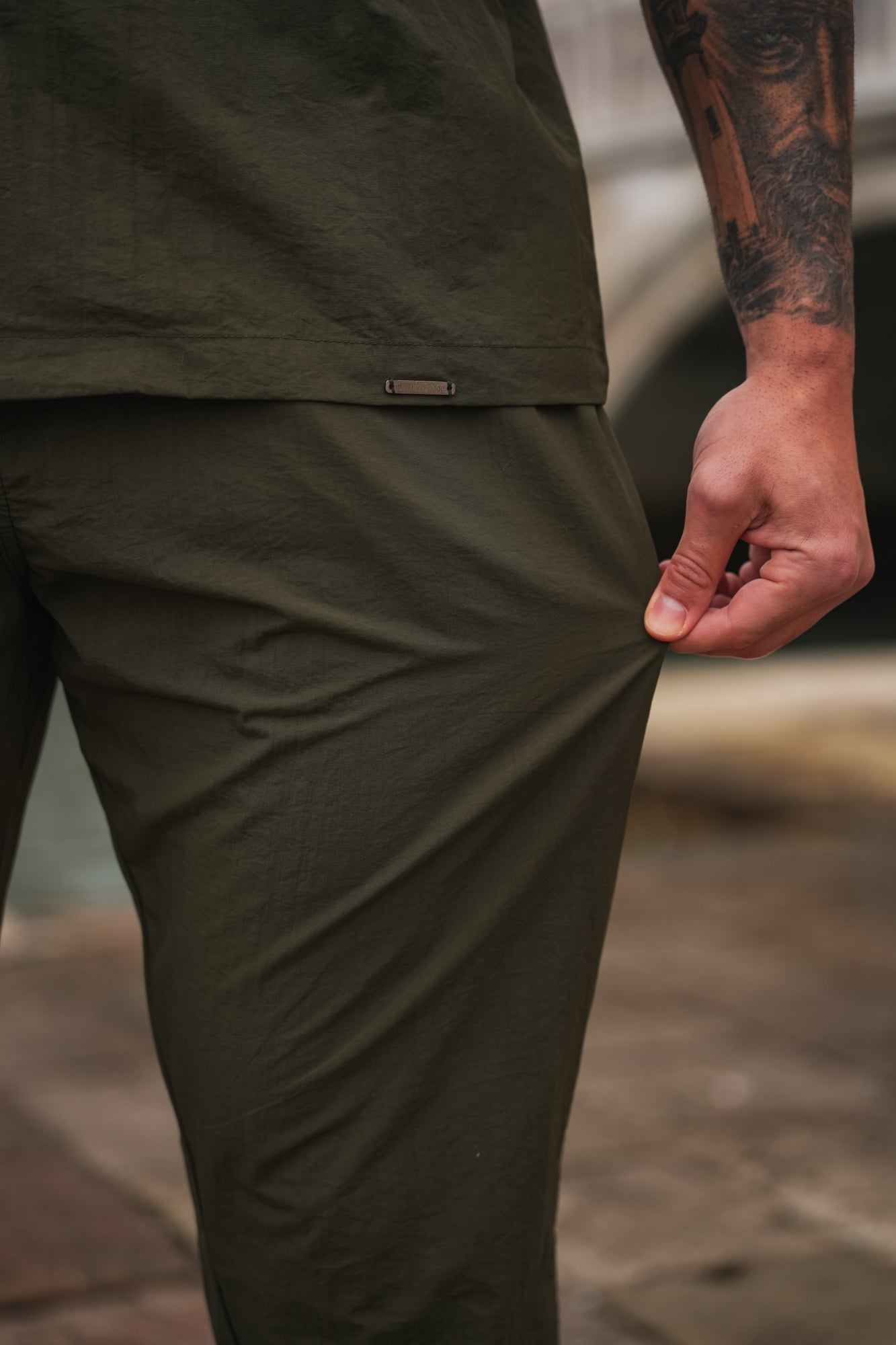 Monaco Crinkle Trouser - Olive