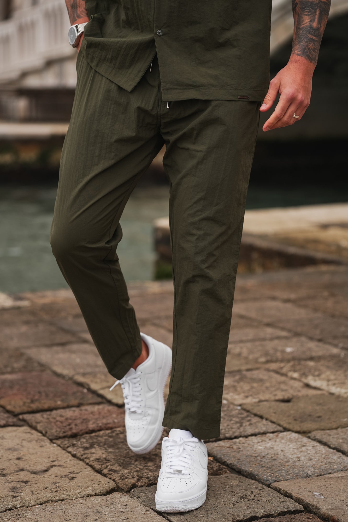 Monaco Crinkle Trouser - Olive