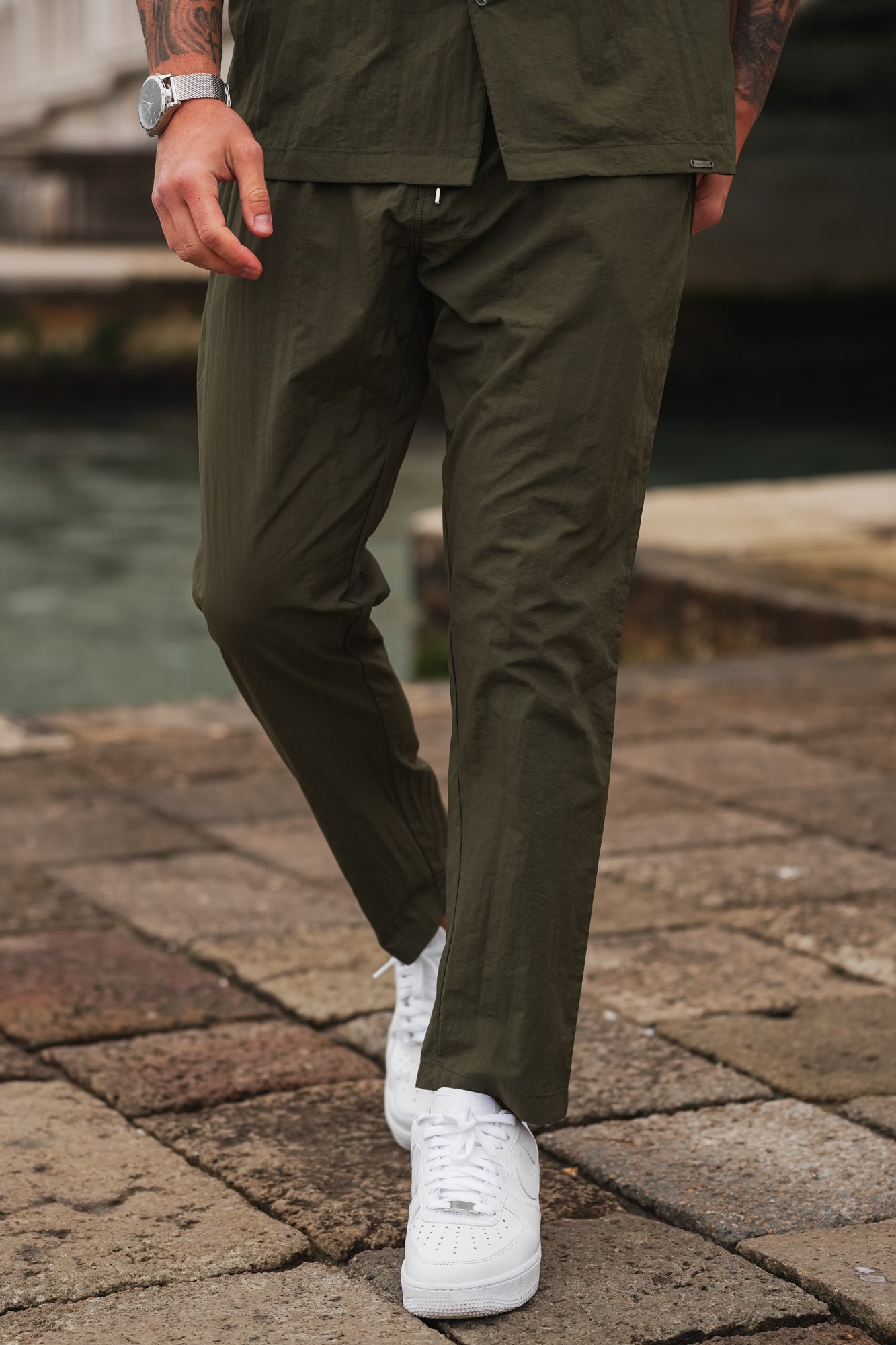 Monaco Crinkle Trouser - Olive