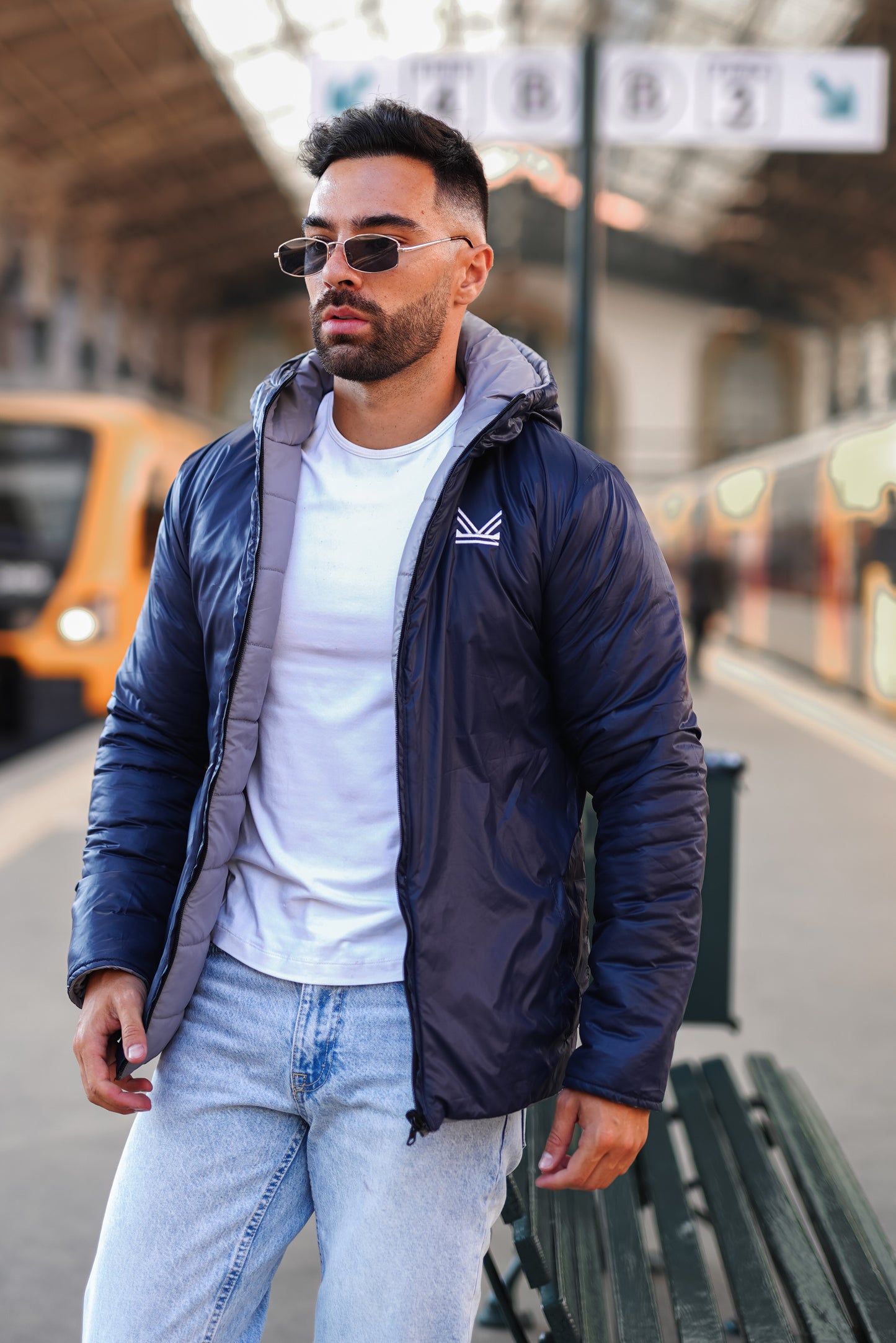 Station Reversible Jacket - Navy/Grey