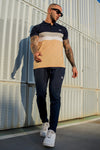 French Cotton Tracksuit - Navy/Sand