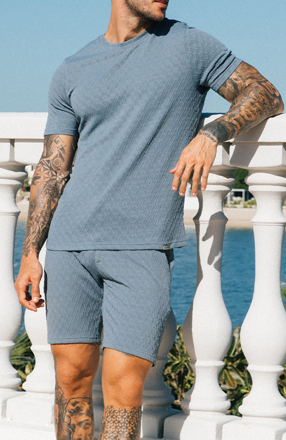 Cabo Textured T-Shirts - Ash Green