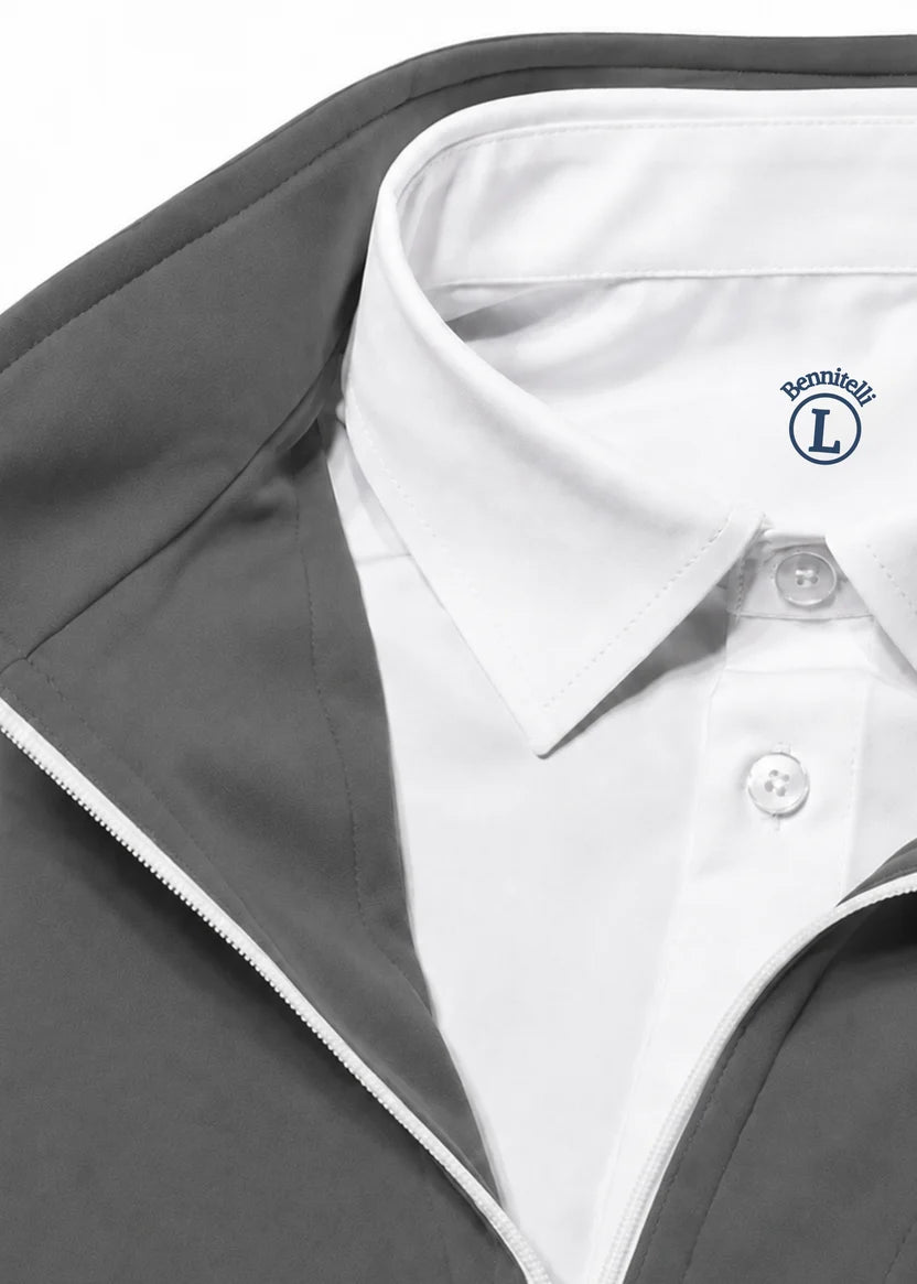 Quarter Zip w/ Built in Polo Collar - Silver