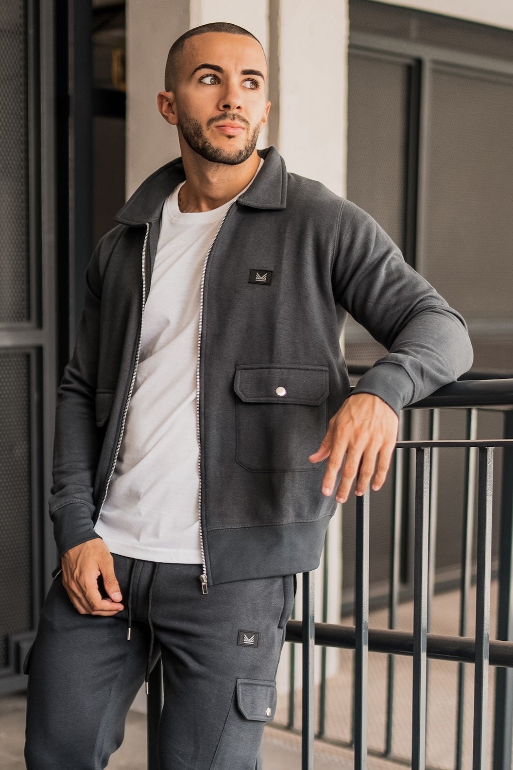 paris Cargo  Cotton  Jacket - Solid Grey