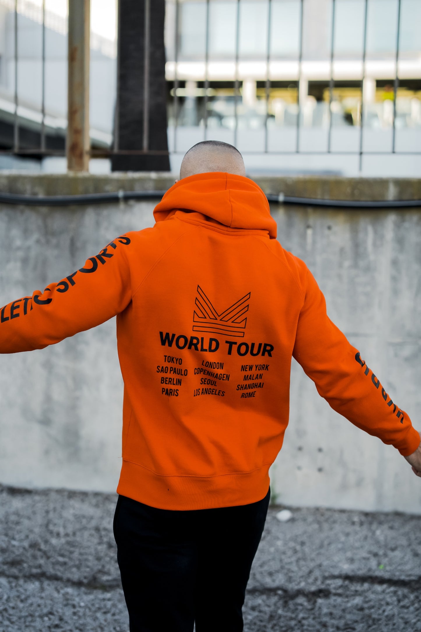 Worldwide  Cotton  Hoodie - Orange