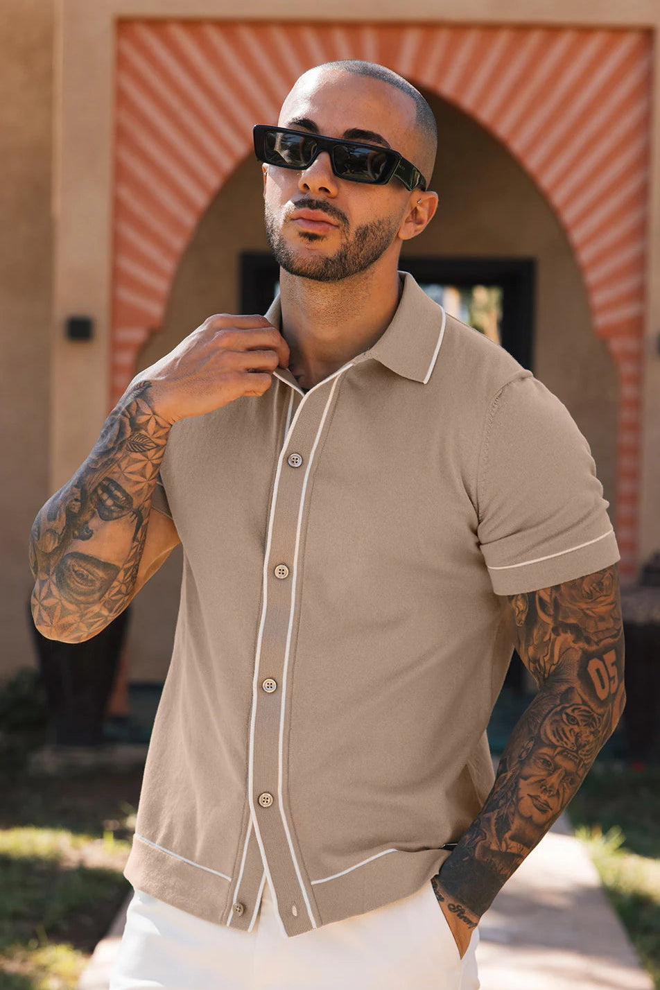 Cedro Cotton Polo Shirt Ice Grey