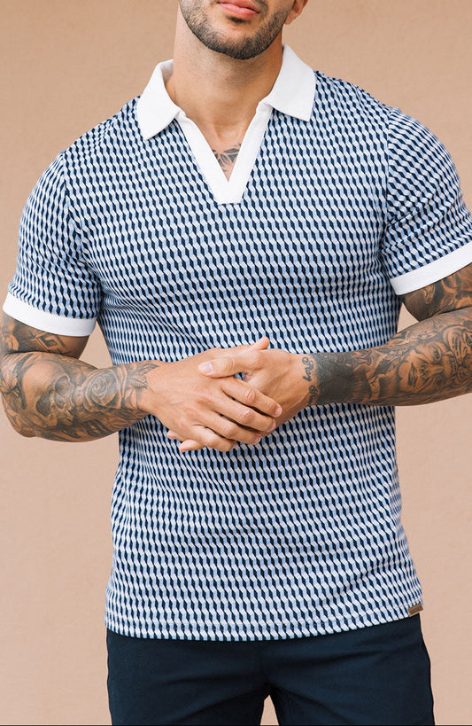 Cairo Knitted Polo - Blue