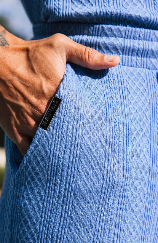 Monaco Snake Textured Shorts - Blue